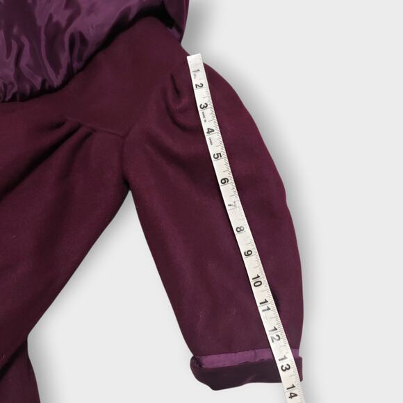 Vtg Rothschild Girl Wool Victorian Capelet Coat Wine Purple Sz 4T Holiday Church - Picture 12 of 16